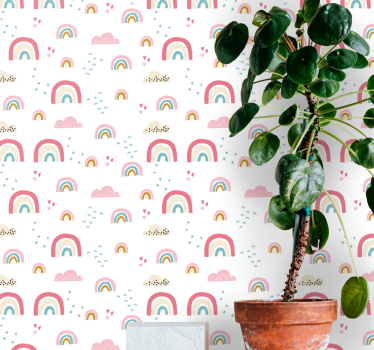 Schlafzimmer Tapete Pastellfarbenes regenbogenmuster - TenStickers