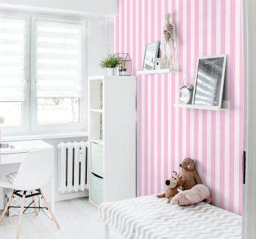 Streifentapete rosa gestreiftes Interieur - TenStickers