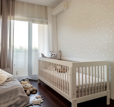 Babyzimmer Tapete beige farbe mit weißen punkten - TenStickers