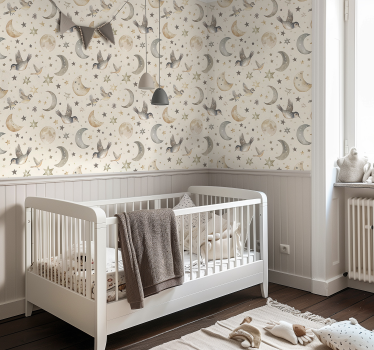 Babyzimmer Tapete beiger nachthimmel - TenStickers
