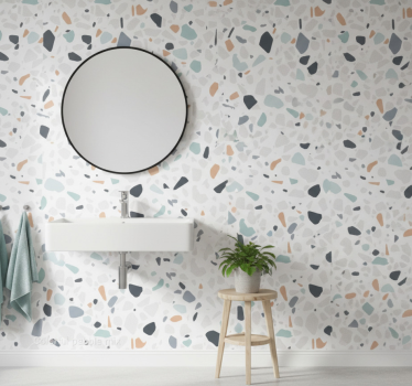 Tapete badezimmer bunter kieselsteinmix - TenStickers