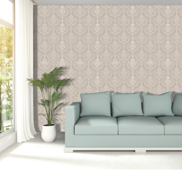 Tapete Wohnzimmer mit Barock eleganter damast - TenStickers