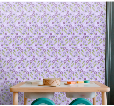 Einfache lila Blüten Fototapete Natur - TenStickers