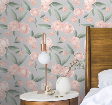 Blumentapete elegantes blumenmotiv - TenStickers