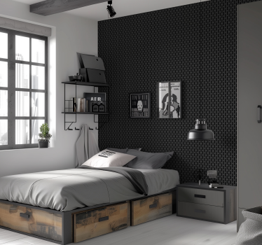 Schwarzes Metallgitter Tapete Jugendzimmer - TenStickers