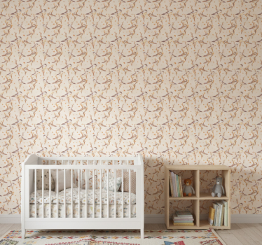 Tapete kinderzimmer aquarell vögel auf Ästen - TenStickers