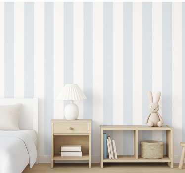 Tapete kinderzimmer babyblau und weiße streifen - TenStickers