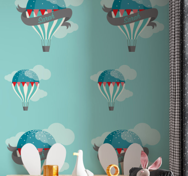 Tapete Kinderzimmer ballon-abenteuer-thema - TenStickers
