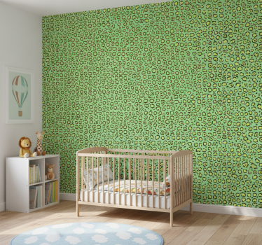 Tapete kinderzimmer bunter leopard auf pistazie - TenStickers