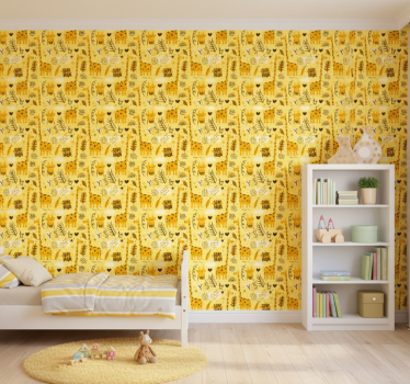 Tapete kinderzimmer gelbes savannenmuster - TenStickers