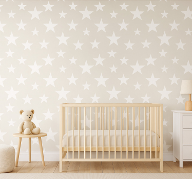 Tapete kinderzimmer großes graues sternenmuster - TenStickers