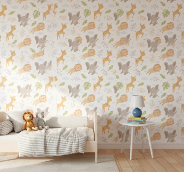 Tapete kinderzimmer im nordischen minimalismus safari - TenStickers