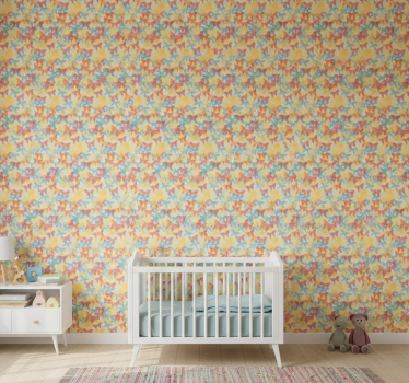 Tapete kinderzimmer in orange gelb und blau - TenStickers