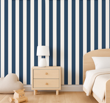 Tapete kinderzimmer mit blauen und weißen streifen - TenStickers