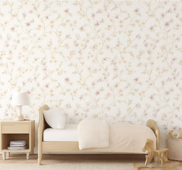 Tapete kinderzimmer mit einfachem blumenmuster - TenStickers