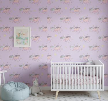 Tapete kinderzimmer mit tanzenden einhörnern - TenStickers