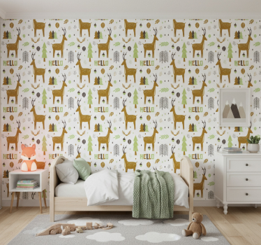 Tapete kinderzimmer nordic forest begrüßung - TenStickers