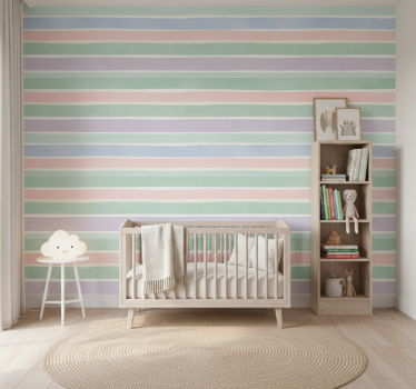 Tapete kinderzimmer sanfte farbstripes - TenStickers