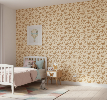 Tapete kinderzimmer schmetterlingsmuster schatten - TenStickers