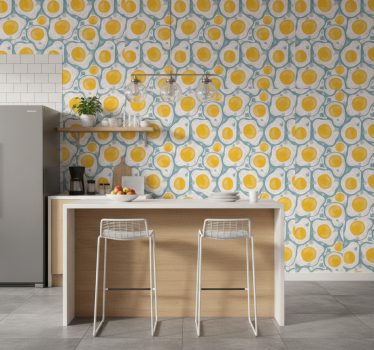 Tapete küche mit sonnigem eiermuster - TenStickers