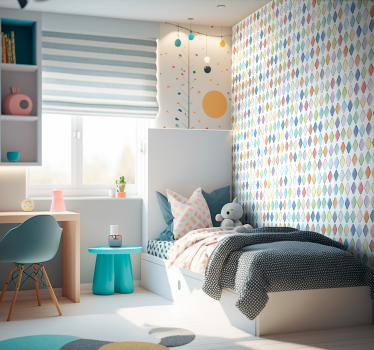 Vliestapete Kunst bunte Harlekin Diamanten - TenStickers