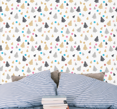 Tapete baum mit buntem kiefernmuster - TenStickers