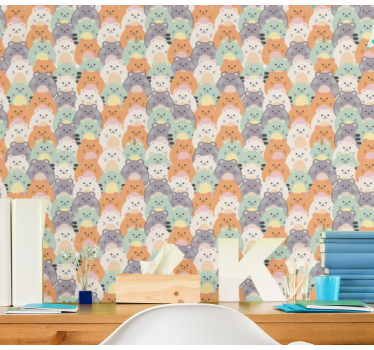Tapete modern Mehrfarbige hamster essen - TenStickers