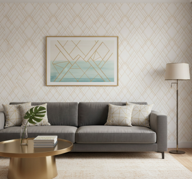 Tapete modern mit goldenen unregelmäßigen linien auf weiß - TenStickers