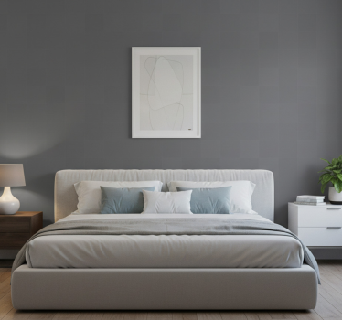 Tapete schlafzimmer in dunkel schlichtem grau - TenStickers