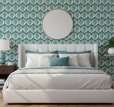Tapete schlafzimmer mit dekorativem muschel-muster - TenStickers