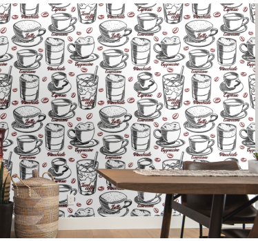 Tapete Küche café-themenillustration - TenStickers