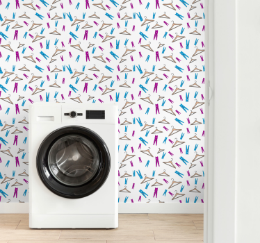 Tapete selbst gestalten kleidung und kleiderbügel - TenStickers