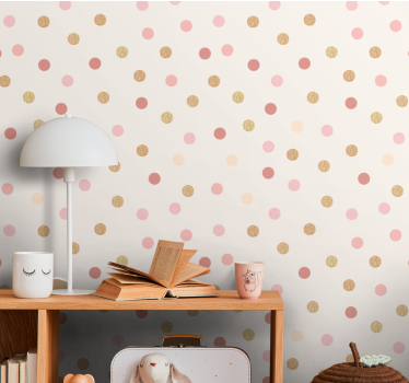 Babyzimmer Tapete beiges punktemuster - TenStickers