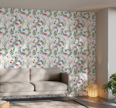 Blumen und Pflanzen Tapete für Wohnzimmer - TenStickers