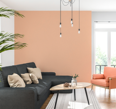 Tapeten Wohnzimmer Pantone 2024 Peach Fuzz - TenStickers