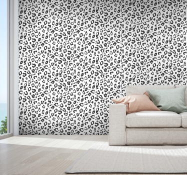 Schwarzes Leopardenmuster Tapete Wohnzimmer - TenStickers