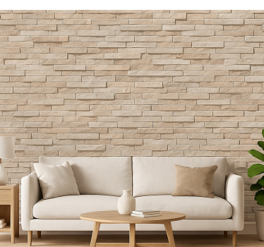 Wohnzimmer tapete 3d beige steinmuster - TenStickers