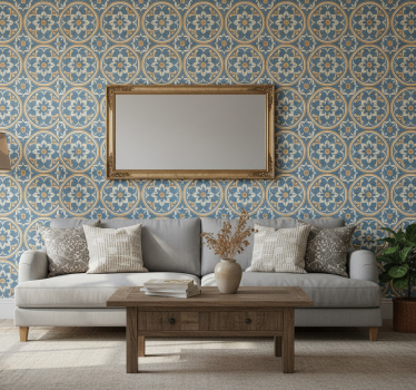 Wohnzimmer tapete im azulejo stil - TenStickers
