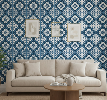 Wohnzimmer tapete in blau "majorica" portugiesisch - TenStickers