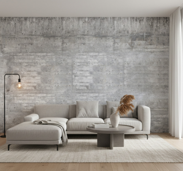 Wohnzimmer tapete in rohem industriellen beton - TenStickers