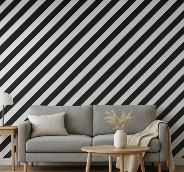 Wohnzimmer tapete klassische schwarz weiß streifen - TenStickers