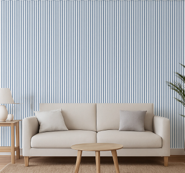 Wohnzimmer tapete mit blauen und weißen streifen - TenStickers