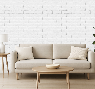 Wohnzimmer tapete mit weißem steineffekt - TenStickers