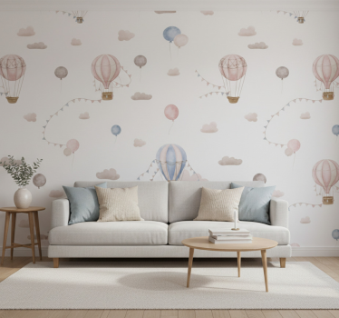 Wohnzimmer tapete pastell luftballon - TenStickers