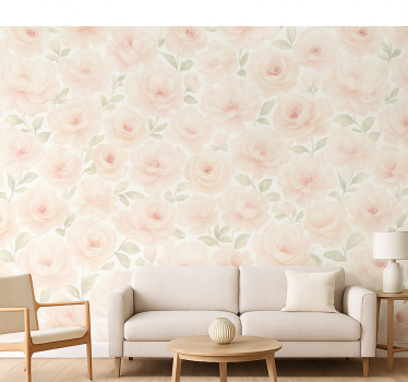Wohnzimmer tapete pinke pfingstrose vintage - TenStickers